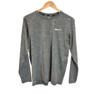 Nike Swim Dri-FIT Long Sleeve UPF 40+ Rash Guard Top Women's Gray Large